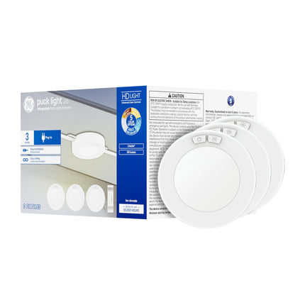 GE LED HD+ Undercabinet Puck Light Fixture, Linkab