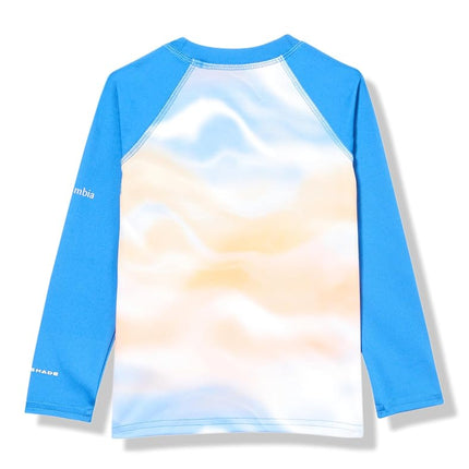 Columbia Toddler Unisex Sandy Shores Estampado Manga Larga Protector Solar, Camel Claro Corriente Submarina/Índigo Brillante, 2T