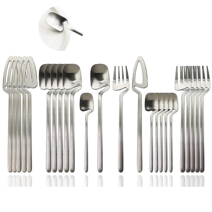 JASHII Silverware Set Satin Finish 24-Piece Stainl