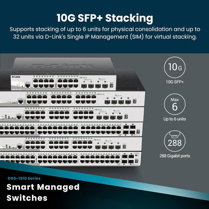 D-Link DGS-1510-52X SW SFP+ 52-Port Gigabit Smart Managed Switch