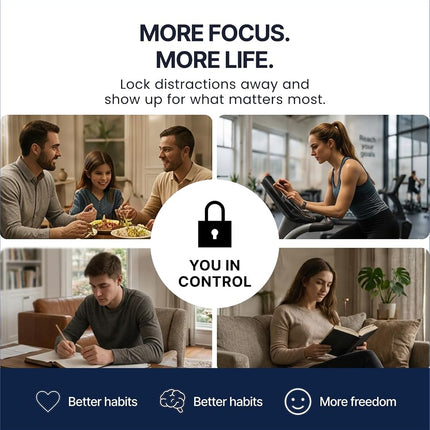 Mindsight Personal Timed Lock Box | Beat Everyday Temptations & Screen Time | 3 Commitment Modes | Fits 1 Phone with Standard Case | Charges While Locked | Out of Sight, Out of Mind