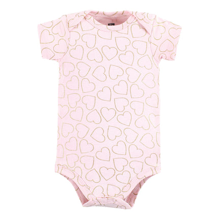 Hudson Baby Baby Cotton Bodysuits, Girl Mommy Pink Navy, Preemie