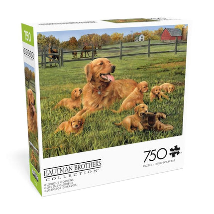 Buffalo Games - Hautman Brothers - Glorious Goldens - 750 Piece Jigsaw Puzzle for Adults Challenging Puzzle Perfect for Game Nights - Finished Puzzle Size is 24.00 x 18.00