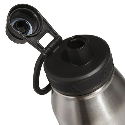 adidas Metal Water Bottle 1L, Stainless Steel/Black/L, 1 L