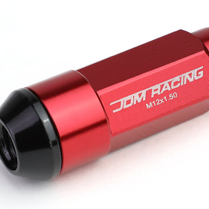 20-Piece M12 x 1.5 Open/Closed End Aluminum Alloy Wheel Lug Nuts + 2 X Deep Drive Extension (Red)