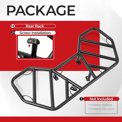 ALMULOO Parrilla trasera para cuatrimoto compatible con Can-Am Renegade 2007-2023 Todos los modelos Parrilla de acero Negro electroforesis