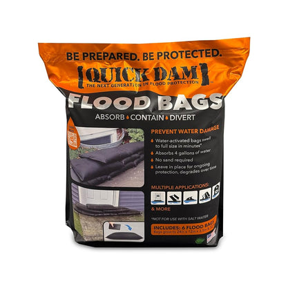Quick Dam Water Activated Flood Bags 1ft x 2ft, 6-