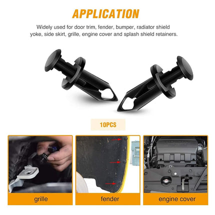 GOOACC GRC-70 35PCS Engine Under Cover Splash Shield Guard Body Bolts Bumper Fender Liner Push Retainer Fastener Rivet Clips, black
