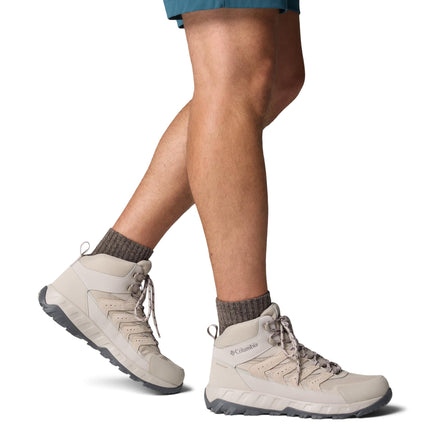 Columbia mens Strata Trail Mid Waterproof, Soft Taupe/Dark Grey, 7