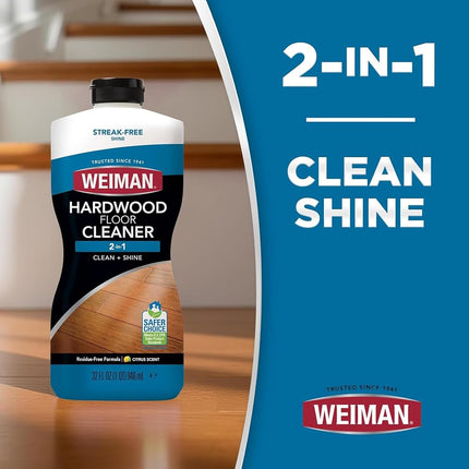 Weiman Hardwood Floor Cleaner Clean and Shine 2-in-1 for Vinyl, 946 ml