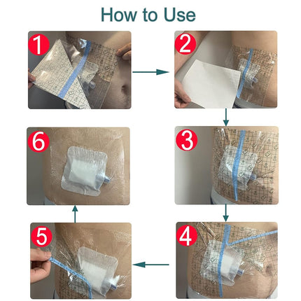 Waterproof Shower Protector | 10x12 Inch Dialysis Catheter Shower Cover Large | Without Glue in The Center for Chest Chemo Port Picc Line PD Peritoneal Dialysis Accessories Bandage (Pack of 14)