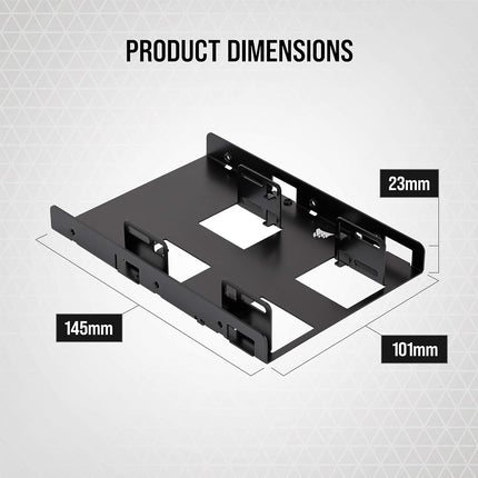 Corsair Dual SSD Mounting Bracket (3.5� Internal Drive Bay to 2.5", Easy Installation) Black