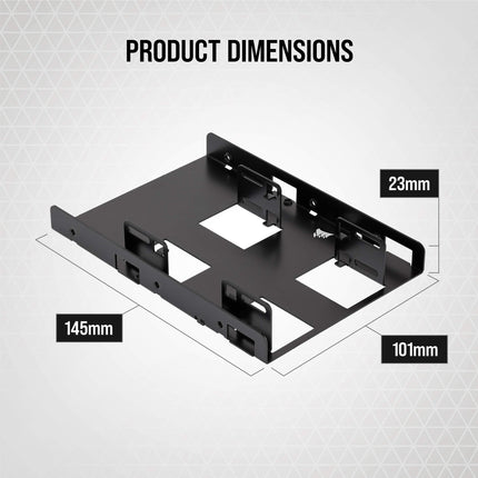 Corsair Soporte de montaje para dos SSD (Bahía interna de 3,5" a 2,5", Fácil instalación) Negro