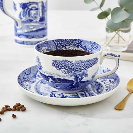 Portmeirion Home & Gifts BLI1290-X Jumbo Cup & Saucer, Blue & White, 0.56L/20fl.oz