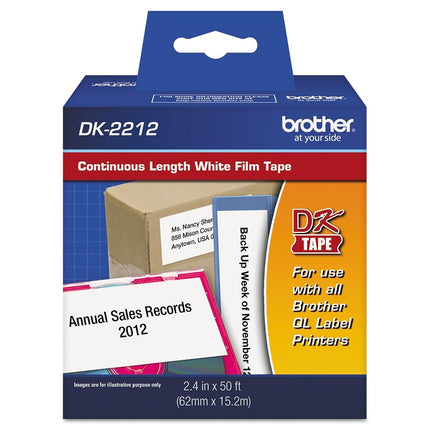 Brother Printer Continuous Length Film Label Roll (BRTDK2212), Black/White
