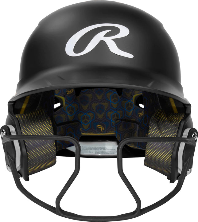 Rawlings | MACH HI-VIZ Fastpitch Softball Batting Helmet | Face Guard Attached | Black | Senior - 6 7/8" - 7 5/8"