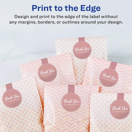 Avery Glossy White Lollipop Labels with Sure Feed, 1.5" x 4", 400 Glossy White Labels, Print-to-The-Edge, Permanent Label Adhesive, Laser/Inkjet Printable Labels