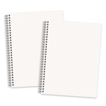 RETTACY Dot Grid Notebook Spiral with Clear Hard C