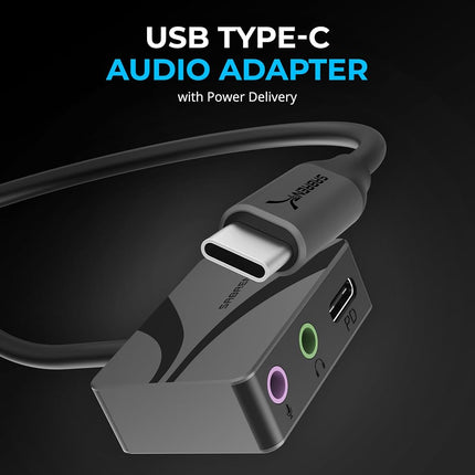 SABRENT Audio Interface USB Sound Card, USB Type-C to 3.5mm Audio Adapter