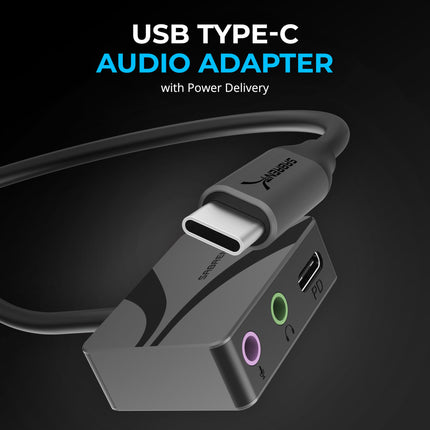 SABRENT Audio Interface USB Sound Card, USB Type-C to 3.5mm Audio Adapter