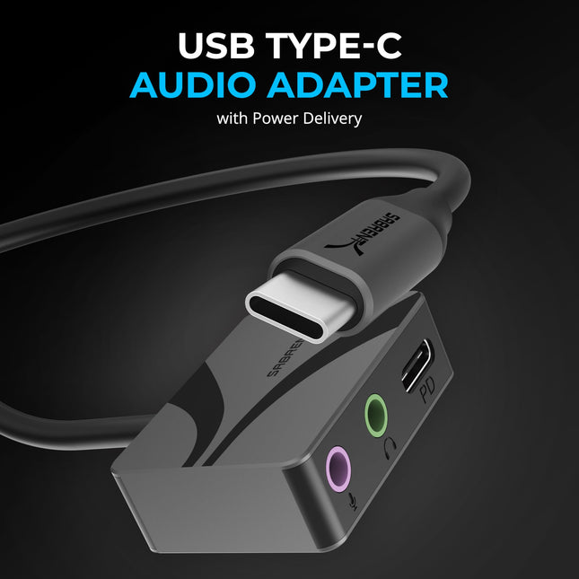 SABRENT Audio Interface USB Sound Card, USB Type-C to 3.5mm Audio Adapter