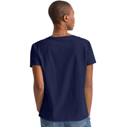 Hanes Womens Essentials Oversized T-Shirt Pack, Cotton Tee for Women, Relaxed Fit, 3-Pack, Athletic Navy, S