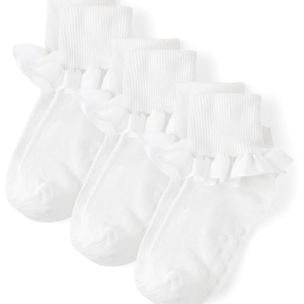 Gymboree Baby Girls' and Toddler Crew Socks, White