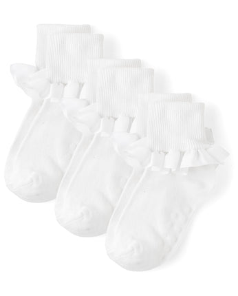 Gymboree Baby Girls' and Toddler Crew Socks, White