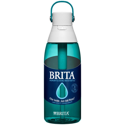 Botella de agua Brita aislada con filtro y pajita, reutilizable, regalo de Navidad y relleno de calcetines para hombres y mujeres, plástico sin BPA, Sea Glass, 36 onzas