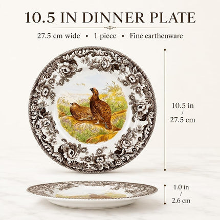 Spode Woodland Red Grouse Dinner Plate