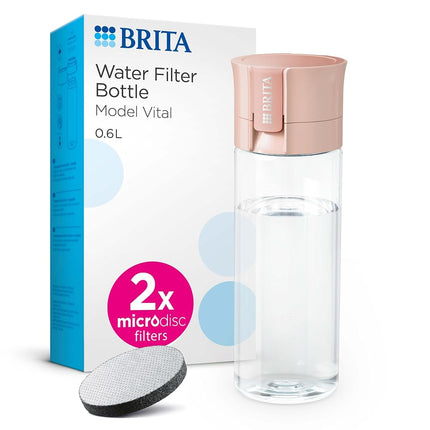 BRITA Water Filter Bottle Model Vital (600ml), 2x 