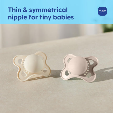 MAM Original Matte Baby Dummy, Binky for Girls 0-6 Months, BPA-Free Silicone Nipples, Easy to Clean, Best for Breastfed Babies, Developed with Medical Experts, 4 Count Binkies