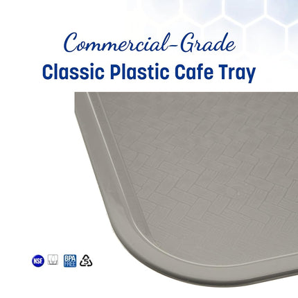 Bandeja de cafetería Carlisle FoodService Products Cafe Fast Food con superficie estampada para cafeterías, comida rápida y comedor, plástico, 16.31 x 12.06 x 0.7 pulgadas, gris