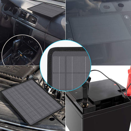 Renogy 10W Solar Trickle Charger Portable Battery Maintainer with Lighter Plug/Alligator Clips/Battery Cables for Car Boat Marine Motorcycles Truck