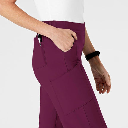 WonderWink Women's Full Elastic Pant, Wine, XX-Small/Petite