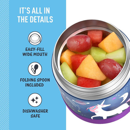 THERMOS F3102UC6 FUNTAINER 10 Ounce Food Jar, Stainless Steel, Spce Unicorn