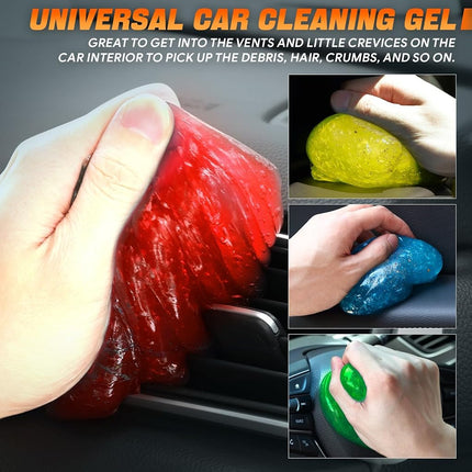 CAAP DRIVEN Kit de gelée de nettoyage auto pour voiture – Gel nettoyant universel pour voitures, aérations, appareils électroniques et plus – Bleu, Rouge, Vert, Jaune (4 unités) CAAP-TOLS-CG-4