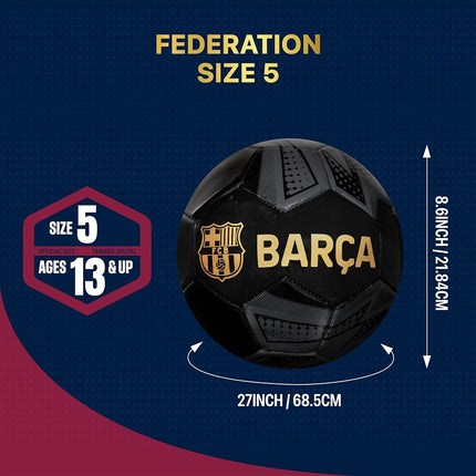 Icon Sports FC Barcelona Brush Team Soccer Ball, Brush Teal, 5