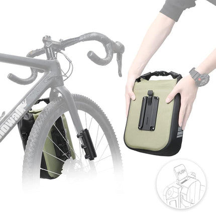 Rhinowalk Bike Front Fork Bag Waterproof 4-6L Bicycle Quick Release Dry Bag for Bikepacking Cycling Touring