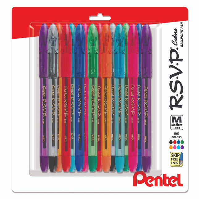 Pentel Rsvp Medium Point Pen, 1.0 mm - Pack of 16 