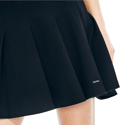 Nautica Women's Pleated Tennis Skirt, True Black, XS