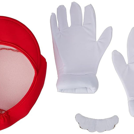 Disguise Nintendo Super Mario Red Hat & Mustache Plumber Costume Accessories, One Size Mario Hat & Gloves