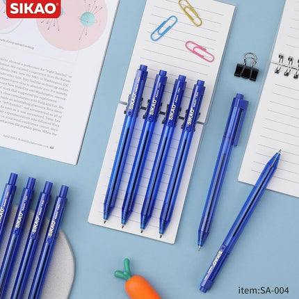 Sikao Blue Pens Bulk, 60 Pack Retractable Ballpoint Pens, Blue Ink 1.0mm Medium Point Smooth Writing No-Smear, Multipack Click Pens for Teachers, Students, Servers, School & Office Supplies