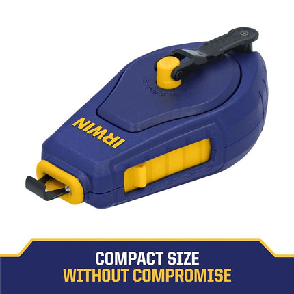 IRWIN Tools STRAIT-LINE COMPACT Chalk Reel, with Blue Chalk, 30 ft. (IWHT48440BC)