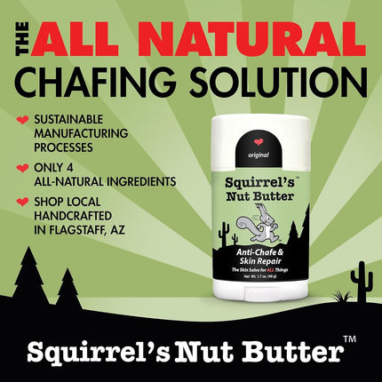 Squirrel's Nut Butter All Natural Anti Chafe Salve Stick Applicator 1.7 oz