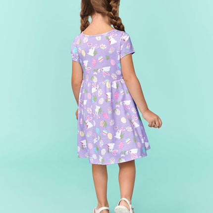 The Children's Place, Robe mode à manches courtes pour bébé fille, Pâques violet, 12-18 mois