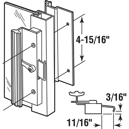 Prime Line MP1078 Sliding Door Handle, Black Aluminum, 1 Set