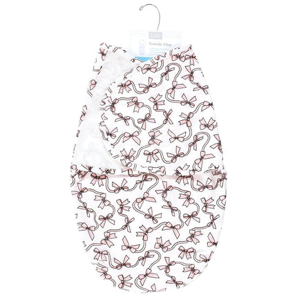 Hudson Baby Unisex Baby Plush Faux Fur Swaddle Wrap, Pink Bows, 0-3 Months