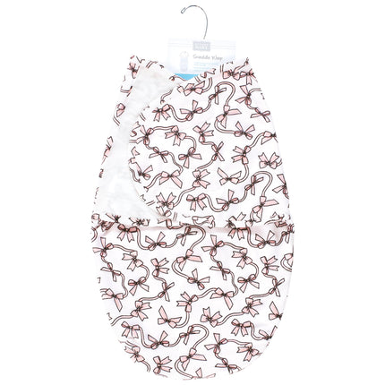 Hudson Baby Unisex Baby Plush Faux Fur Swaddle Wrap, Pink Bows, 0-3 Months