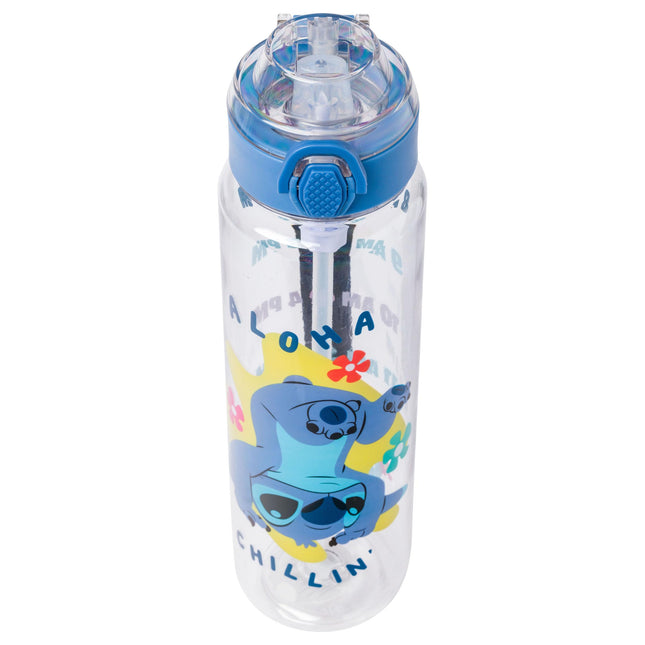Silver Buffalo Disney Lilo and Stitch Cool Sunglasses Just Chill Plastic Boba Tumbler with Lid and Straw, 24 Ounces
